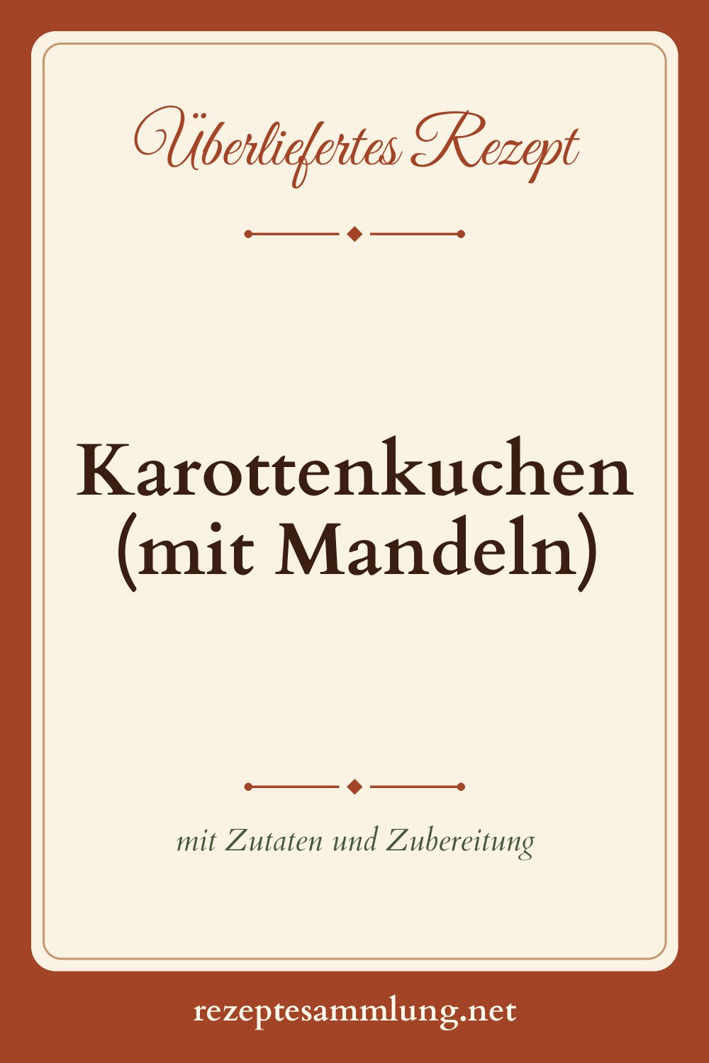 Pin-Bild Karottenkuchen (mit Mandeln)